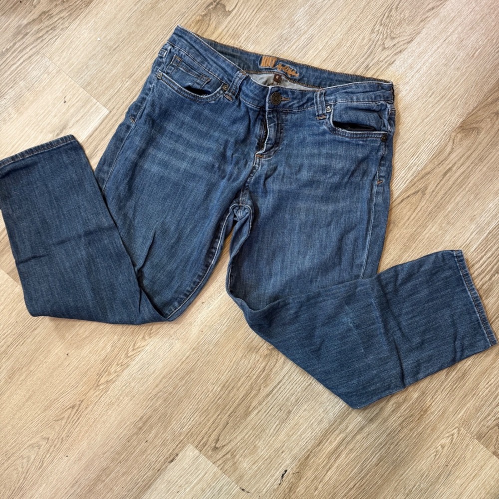 KUT from the Kloth Womens Straight Leg Jeans Blue Medium Wash Flap Pocket Size 8